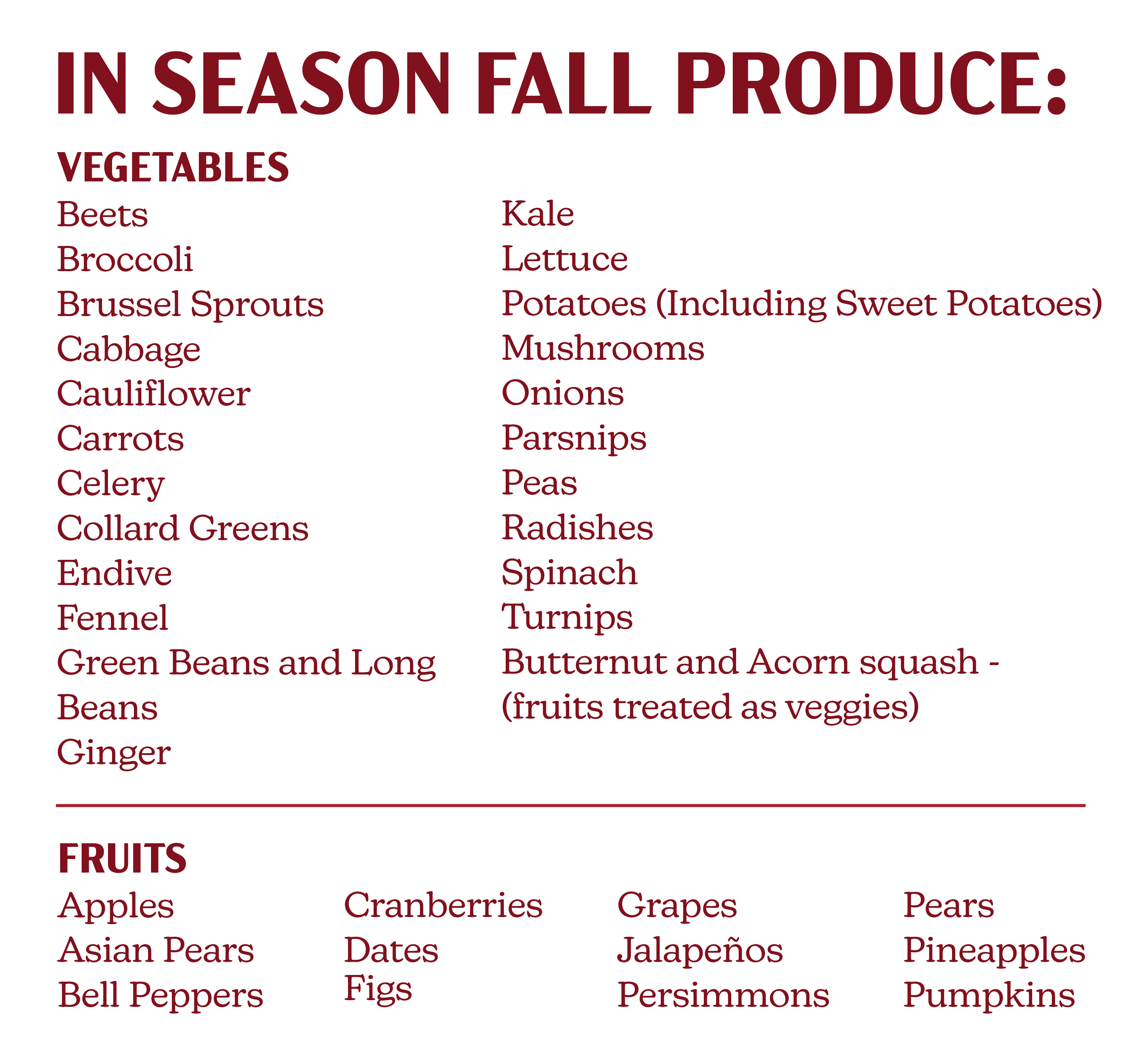 In-Season Fall Produce