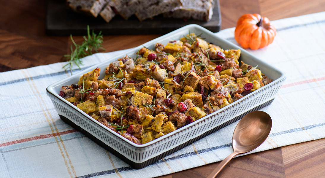 Savory Pumpkin Latte Turkey Stuffing