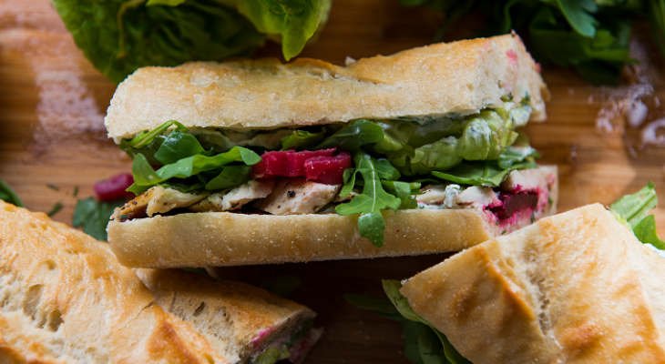 La Brea Bakery Baguette Grilled Chicken Beets Sandwich