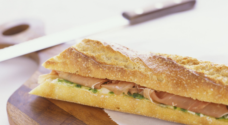Prosciutto Rosemary Pressed Baguette Sandwich
