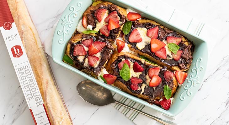 Nutella Strawberry French Toast Bake