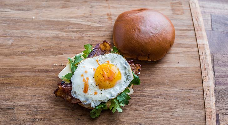 Waffle Breakfast Sandwich with Peppered Maple Bacon - Modern Farmhouse Eats